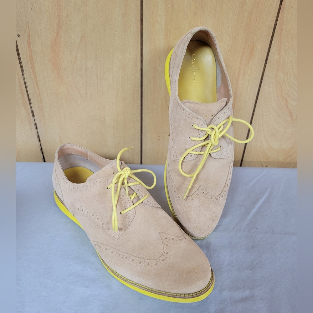 Cole Haan Womens Lunargrand Suede Wingtip Oxford Shoes